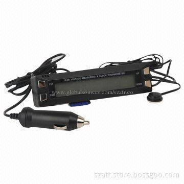 Car In/Out Thermometer with Battery Voltage Display, Fahrenheit or Celsius Reading